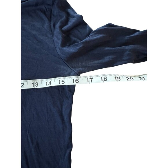 Tory Burch Silk Navy Gold Button Down Classic Top Quiet Luxury Timeless Size XS - Picture 4 of 7